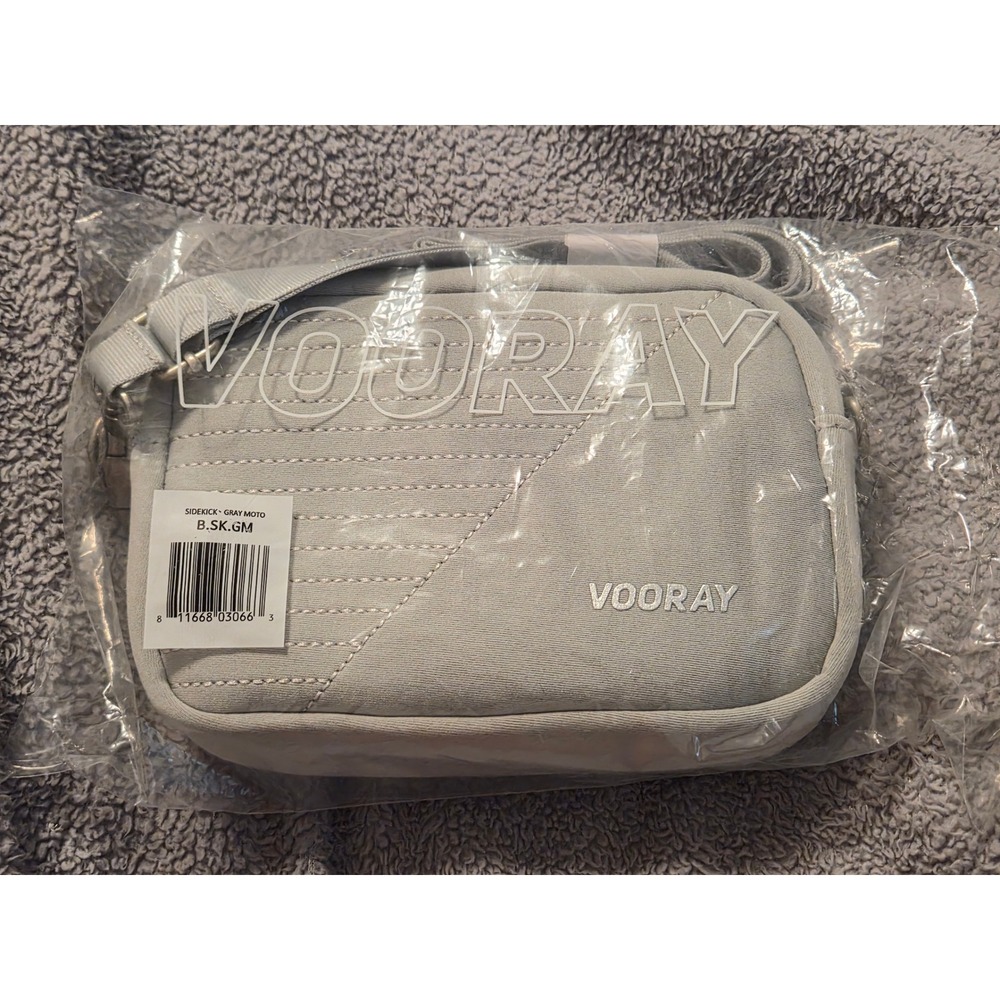 Vooray Sidekick Crossbody Bag Gray Moto Travel Shoulder Bag B.SK.GM NWT